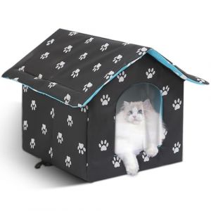 Niche pour Chat Exterieur, Pliable Imperm&eacute;Able Niche Chat Ext&eacute;Rieur R&eacute;Sistante &agrave; l'hiver, Niche Chien Exterieu pour Chats R&eacute;Sistante aux Intemp&eacute;Ries pour Animaux (Marques de Griffes Noires, M) (linhaiyishanmaoyiyouxiangongsi, neuf)