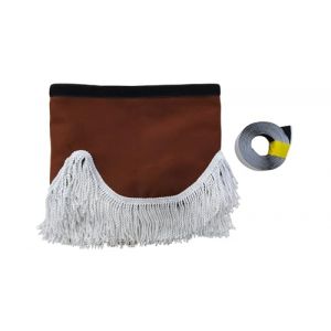 KramTruck Rideau de camion avec glands, pare-soleil pour camion, protection solaire pour toutes les marques de camions (bronze, pompons blancs) (KRAM-TRUCK Poland, neuf)