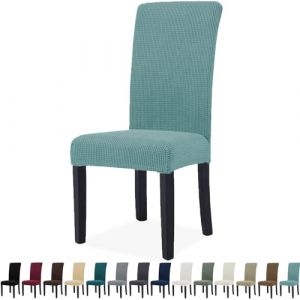 YSTELLAA Extensible Housse De Chaise 6 Pièces, Housse De Chaise Salle À Manger, Universel, Modern, Doux Confortable, Amovible Lavable, pour Mariage,Cuisine, Banquet, Bleu Clair (YSTELLAA, neuf)