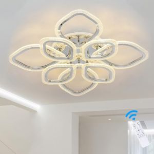 Qcyuui Led Plafonnier à Feuilles Suspension Plafonnier Encastré Moderne 100w Acrylique Dimmable PrèS Du Plafond Luminaire D'éClairage Pour Salon Salle à Manger Cuisine Avec TéLéCommande. (Qcyuui Lighting, neuf)