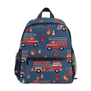 Mnsruu Sac à dos pour enfant Motif camions de pompiers préscolaires, A1178, 25.40x30.5x10cm (UHONEY, neuf)