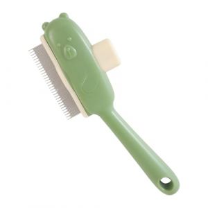 Peigne Chaton Anti-Peluches,Brosse Droite pour Chat avec Bouton Ours Démêloir | Brosse de Massage pour Animaux Nettoyage Toilettage Quotidien Maison Appartement Intérieur Extérieur (tuyann, neuf)