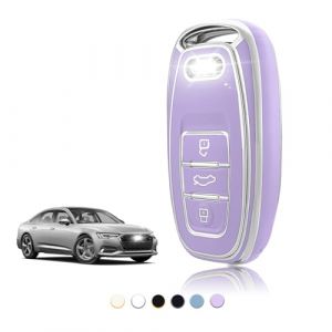TOOMUME Coque Clé TPU, Etui Clé Étui Clé Adapté pour Audi A1 A2 A3 A4 A5 A6 A7 A8 A4L A6L A8L Q5 Q7 Q8 R8 RS4 RS5 RS6 S4 S5 S6 SQ5 SQ7 TT TTRS, Couvre Clef Cache Cle Voiture Telécommande - Smart Key (TOOMUME, neuf)