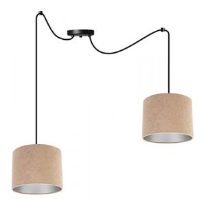 Light-Home Milan Spider Abat Jour Suspension Luminaire Lustre Araignée - Moderne Abat Jour Plafond - Matériel - À 2 Lumières - Beige et Argent (Light-home, neuf)