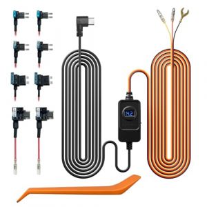 REDTIGER F7N Dashcam Hardwire Kit Port USB C Dashboard Cam&eacute;ra Kit c&acirc;ble de Charge Voiture 12V - 24V &agrave; 5V avec kit de fusibles, Protection Basse Tension pour Dashcam Double-4 fusibles (REDTIGER-EUR, neuf)
