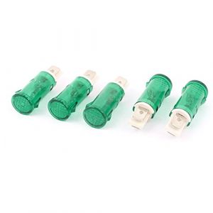 sourcing map 5 pcs AC 220V 2 13mm borne t&eacute;moin vert clignotant encastr&eacute; (Weisser Berg, neuf)