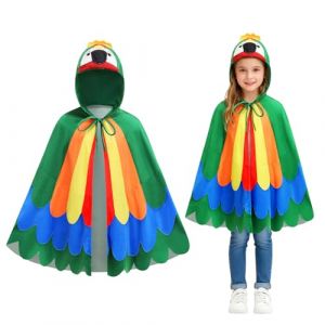 maxToonrain Costume de perroquet pour enfants et filles de 75 cm, costume d'oiseau pour Halloween, carnaval et journ&eacute;e mondiale du livre, multicolore (vert, 75 cm) (maxzoneuk, neuf)
