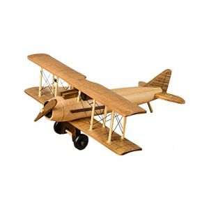 LICHENGTAI Modèle Davion Vintage, Planeur Fait à La Main Rétro en Bois Avion Enfants Chambre Jouet Biplan Miniature Décoration Avion Modèles Dartisanat Modèle d'avion Rétro pour La Maison Café Bureau (Okssud, neuf)