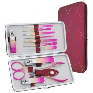 Kit Manucure P&eacute;dicure Coupe-ongles Outils De Soins Toilettage Professionnels Avec &Eacute;tui Voyage Ensemble 6/9/12 Pi&egrave;ces Tondeuse Pour Femmes Homme Voyage Tondeuse B&eacute;b&eacute; Professionnelle (ZQING_X, neuf)