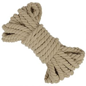 LEREATI Corde Macramé 8mm x 10m Fil pour Macramé Fil Coton Naturelle Grosse Corde Ficelle Macramé, Cordelette 8mm pour Bricolag Tricoter Mural Plante Suspendue Boho Decoration (Café Clair) (LEREATI, neuf)