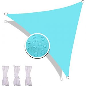 Redfire Voile d'Ombrage Triangle 4X4X4M, Résistance aux Déchirures d’Ombre Protection Soleil Collocation Gratuite Différentes Tailles Compris Corde Fixation pour Espace Barbecue Lac Bleu (Redfire-EU, neuf)