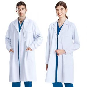 Blouse Blanche Chimie Lycee, COCREAZY Blouse Chimie Homme Femme, Blouse Laboratoire Coton Blouse Medicale Manche Longue Blouse Physique Chimie Lycee Blouse Infirmier Pour Étudiant Hospital Travail, XL (Trendify EU, neuf)