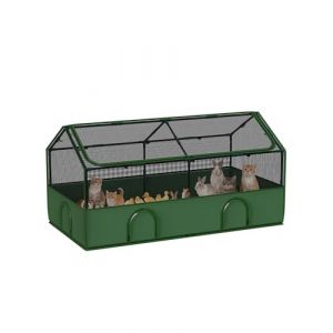 DINMO Enclos pour Lapins, cochons d'Inde, Chiots, Petits Animaux, avec Porte, enclos pour Hamsters, Lapins, hérissons, enclos avec Support, pour intérieur et extérieur, 165 x 80 x 80 cm, Vert et Noir (Dinmo Direct, neuf)