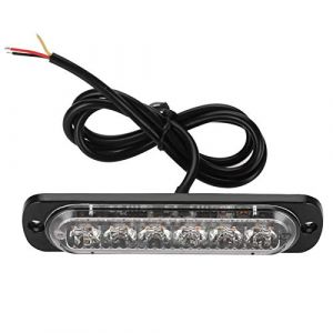 Yctze pour qiilu feux flash led Voyant d'avertissement stroboscopique, 4Pcs 12-24V Voiture universelle 6 LED Flash Stroboscopique Voyant d'avertissement d'urgence Grille Clignotant Barre lumineuse (yafaa, neuf)