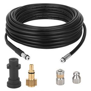 STYDDI Kit de nettoyage de tuyau de vidange pour nettoyeur haute pression Karcher s&eacute;rie K2-K7 et nettoyeur haute pression LAVOR, avec buse &agrave; jet et buse &agrave; jet rotatif, 15 m, 180 bars (STYDDIEU, neuf)