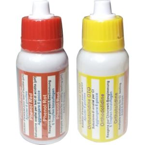 Test Kit testeur de pH et de chlore (Otho/Phenol) de 6 gouttes pour analyser les valeurs de pH et de chlore de l'eau (recharge 6 gouttes) (APLILINE, neuf)