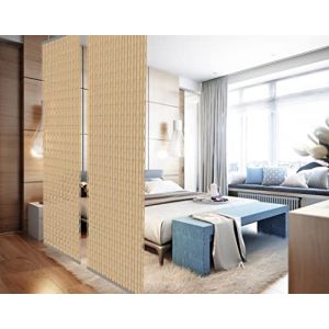 YourCasa Paravent Interieur Suspendu [118 x 240cm] Translucide - Separateur de Pieces, Cloison Amovible, Separation de Piece Int&eacute;rieur, Cloison de Separation Interieur, S&eacute;parateur de Pi&egrave;ce (Beige) (yourcasa, neuf)