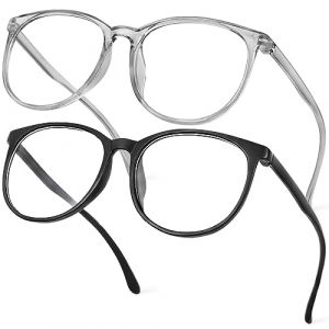 Aomig 2 Paires Lunettes Anti Lumi&egrave;re Bleue, Lunettes d'ordinateur Anti Fatigue, Lunette de Lecture, L&eacute;ger et Transparentes, pour PC, Lecture, Gaming, Tablette, Protection &Eacute;cran, Femme Homme (Yadark, neuf)