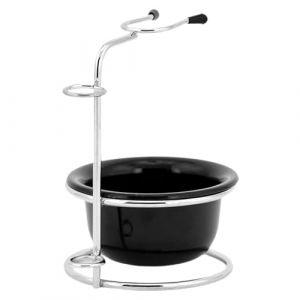 LIXSAZSE Bol à savon et à crème raser en acier inoxydable pour homme, tasse de rasage isotherme, accessoires de rasage, bol savon en acier inoxydable, petit gobelet isotherme, noir (redenesly, neuf)