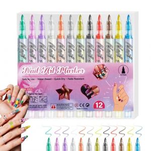 Nevalerra Kit de Stylos pour Ongles,Outils &Agrave; Ongles Portable &Agrave; S&eacute;chage Rapide, Longue Dur&eacute;e 12 Pi&egrave;ces - Dessin Peinture Pose de Points Tra&ccedil;age de Lignes - pour Manucure, D&eacute;coration, Tra&ccedil;age et Dessin (shuwuo, neuf)