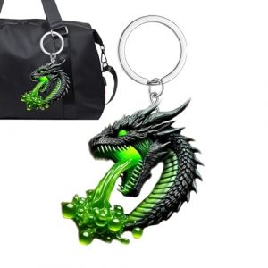 Chaire de dragon de la cha&icirc;ne de cl&eacute;s, porte-cl&eacute;s de dragon respirant | PENDANT DE LA SAG DE CHARM DRAGON RESPORT,Nouveaut&eacute; de souvenirs de souvenirs Ornement de sac &agrave; dos &agrave; collectionner pour la fami (gintzita, neuf)