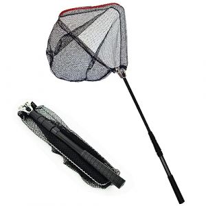 Senston Epuisette de Pêche Pliable avec Filet Recouvert de Caoutchouc, Épuisette Télescopique, Filet de Pêche Pliable en Nylon (WDS-SPORT, neuf)