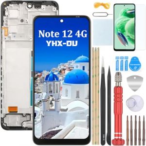 YHX-OU 6.67" Noir Kit Écran LCD avec Châssis pour Xiaomi Redmi Note 12 4G 23021RAAEG 23021RAA2Y 23028RA60L Écran Complet Tactile LCD Display de Rechange avec Film de Protection D'écran et Outils (YHX-OU, neuf)