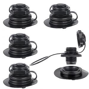 Prmape 4 Pcs Vanne d'air pour Bateau Gonflable Vanne de Canoë Gonflable Noir Remplacement Valve Capuchons de Valve d'air pour Bateau Gonflable Piscine Gonflable Spa Paresseux (viwen, neuf)