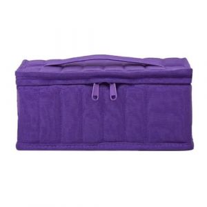 Rangement Onglerie,Rangement Vernis A Ongle Sac de rangement for huiles essentielles, conteneur, organisateur, portable ongles, outil, sac salon, boîte essentielle, voyage, vernis, huile(Purple) (Wenxidejia, neuf)