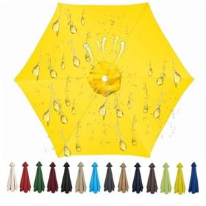 ZGantrix Housse de Rechange pour Parasol 200cm 250cm 270cm 300cm Toile Parasol d'extérieur À 6 Baleines Auvent de Rechange pour Parasol de Terrasse Tissu de Polyester(L51,2M 6.5ft/6 Ribs) (YEYE-SHOP, neuf)