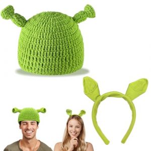 BJPERFMS D&eacute;guisement Shrek, Serre Tete et Chapeau Shrek, Costume Shrek Enfant, Ensemble de Cosplay Shrek, Accessoires pour Enfants Adulte, pour Carnaval Cosplay F&ecirc;te Anniversaire (Performers-EU, neuf)