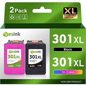 301 301 XL 301xl Cartouches d'encre reconditionnées pour Cartouche HP 301 Cartouches HP 301 Noir et Couleur pour HP DeskJet 1000 1050 2050 2510 Envy 4500 4502 5530 (3) (YESINK, neuf)