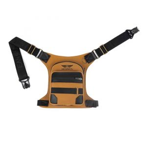 ARTONVEL - Sacoche de Jambe Moto Canvas Militaire Ultra R&eacute;sistante - Cuir de Vachette Pleine Fleur Vintage - Imperm&eacute;able & L&eacute;ger - Sacoche Ajustable - Ergonomique - Durable - Garantie 3 Ans (Tabac) (SAGEYO, neuf)