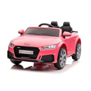 LALAHO Voiture v&eacute;hicule &eacute;lectrique Enfant Audi avec T&eacute;l&eacute;commande 2.4G, 12 V V&eacute;hicule Electrique Enfant 2 Portes avec 2 x Moteur 30 Watt (Rose) (Sarefun, neuf)