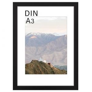 RUN HELIX Cadre A3, Cadre Photo A3, Cadre a3 Bois Noir Avec Papier Liner, Wall Montage Horizontal&Vertical, Cadre Photo Convient pour les Afficher Photos, Posters et Certificats (RUN HELIX, neuf)