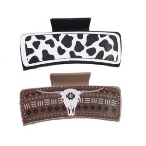 Barrette &agrave; cheveux de cowgirl - Barrette &agrave; cheveux carr&eacute;e avec pince fixe - Tenue solide avec design classique de cowboy occidental - Barrette &agrave; cheveux western parfaite pour (ruixjz, neuf)