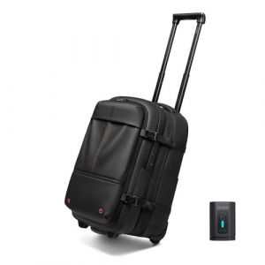 CELIMS - Sac a Dos avec Trolley et Pompe | Sac &agrave; dos sous vide avec Roulettes | Compartiement Pour Ordinateur Portable | Extensible | Fermeture Cadenas TSA | Tissu Imp&eacute;rm&eacute;able | Noir (CELIMS, neuf)