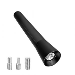 Dupoem Antenne de Voiture Universelle Miniature de 6,5 cm avec Mât Court en Aluminium et Vis d'Installation Premium pour Autoradio Accessoire Auto Compact pour Toit de Véhicule (Dupoem, neuf)