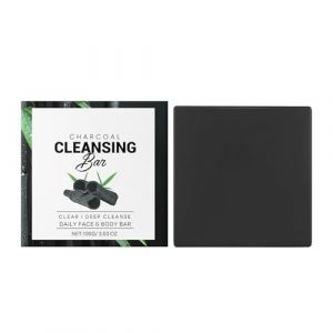 Savon facial au charbon de bambou | Savon pour le visage pour peaux impures et grasses | Vegan | Savon noir contre l'acn&eacute; et les points noirs (1) (SZXLSP Store, neuf)