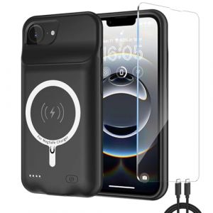 Fraternize Coque Batterie pour iPhone 16e,10000mAh Magn&eacute;tique Compatible Chargement sans Fil Coque de Protection pour Chargeur de Batterie de Secours &eacute;tendue, (YunDuo, neuf)
