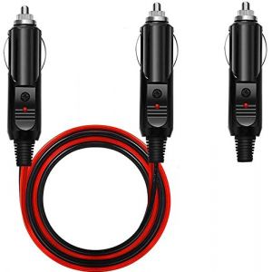 RUNCCI-YUN Connecteur Allume Cigare| Voiture Prise M&acirc;le Allume-Cigare| 5A 12V/24V Adaptateur avec lumi&egrave;res LED Prise m&acirc;le avec Fusible pour Voiture Backup/Pompe &agrave; Air/Electric Cup (RUNCCI-YUN, neuf)