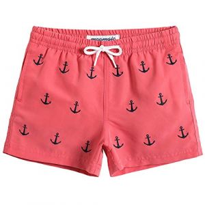 MaaMgic Short de Bains D'Ete Garcons Filles Carton Dinasaure Slip Filet Maillot de Bain Enfant a la Plage (4 Ans, Ancre Rose) (baohui, neuf)