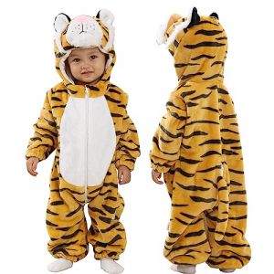 Doladola Combinaison de flanelle pour neutres bébé enfant animaux combinaison pyjama déguisement halloween bébé(2,5-3,5 ans,Tigre) (Doladola-FR, neuf)
