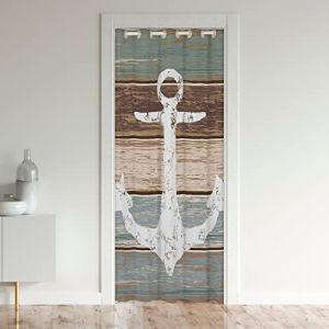 Ancre Rideaux Interieur Salon Chambre Nautique Décoration Rideau de Porte 86x203cm Rideaux Exterieur d'entrée Mer Rideau Occultant (Bofanshangmao, neuf)