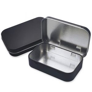 JTKREW 2 boîtes de Conserve, Mini boîte en métal, boîte de Rangement avec Couvercle, boîte en Fer Blanc Pratique, Convient pour Les Bonbons, Les clés (Noir) (XiangYangShiZhuMeiSiShangMaoYouXianGongSi, neuf)