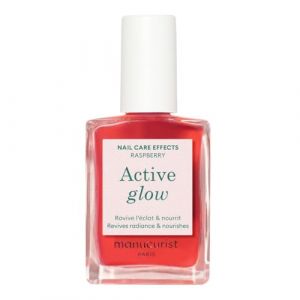 Manucurist Vernis &agrave; Ongles Soin Reparateur Active Glow Raspberry (Rose) Bio-Sourc&eacute;: Amande Douce, Framboise, Vernis a Ongle Nourrissant & Brillant, Vernis Transparent Effet Ros&eacute; - Vernis Nude (Manucurist, neuf)