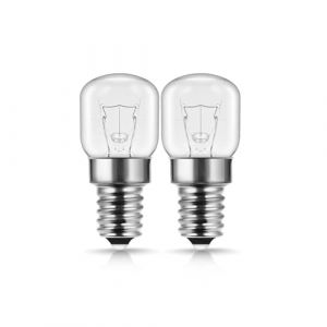 Pack de 2 Ampoules - E14, 15W, Blanc Chaud 2700K - Intensité variable, Convient pour Four, Micro-ondes, Lampes au Sel (MATHILDE, neuf)