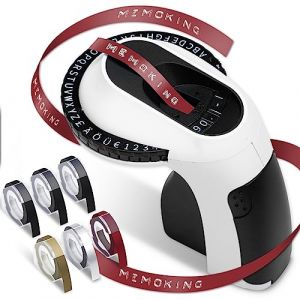 Memoking Etiqueteuse de Gaufrage avec 6 Rubans d'&eacute;tiquettes,E975 3D Etiqueteuse Manuelle, Machine Etiquette Autocollantes pour la Maison, Le Bricolage et Les travaux manuels (&pound;/&euro;, &Auml;, &Ouml;, &Uuml;) Noir (Memoking-FR, neuf)