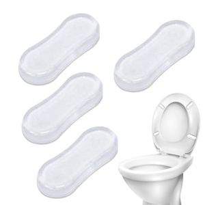 Tampons Abattant WC, 4 Pièces Patins Pare-Chocs De Siège De Toilette Patins, Coussinets D'abattant De Toilette en Silicone avec Adhésif Puissant pour Les Familles, Hôtels, Toilettes Scolaires (huaqklm, neuf)