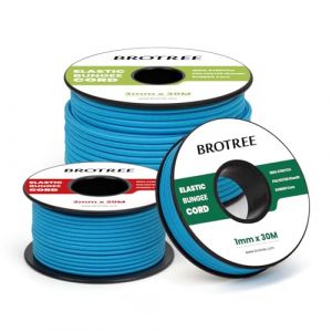 Brotree Cordon Elastique Corde Élastique 2mm x 10m Fil Elastique Couture Sandow Elastique Rond pour Bracelet, Couture, Perle, Collier, Bijoux, Chapeaux, Tente et Sac Dos - Bleu (Brotree EU, neuf)